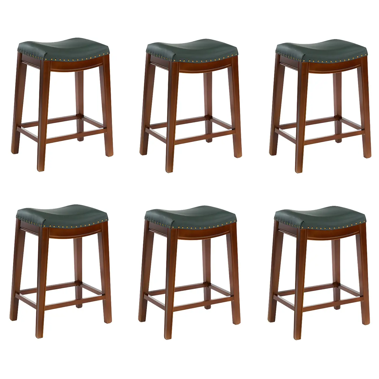 Counter Height Armless Leather Traditional Bar Stools Image - 87 | homeyfad