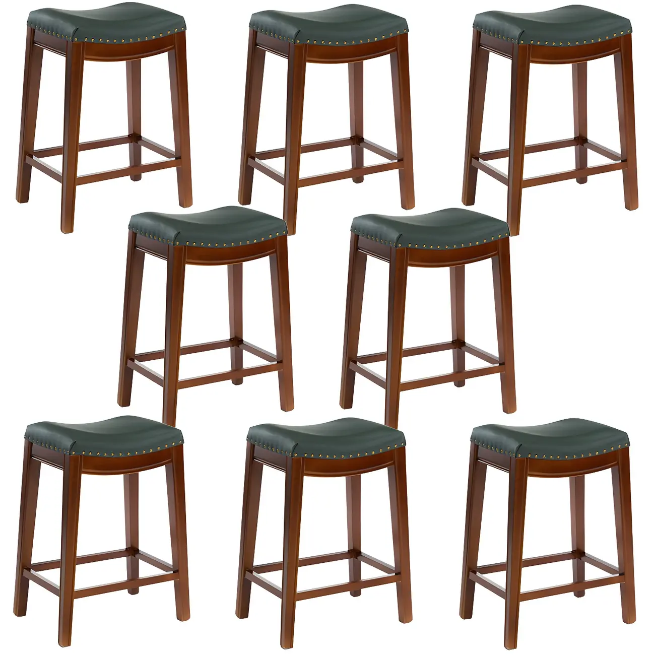 Counter Height Armless Leather Traditional Bar Stools Image - 88 | homeyfad
