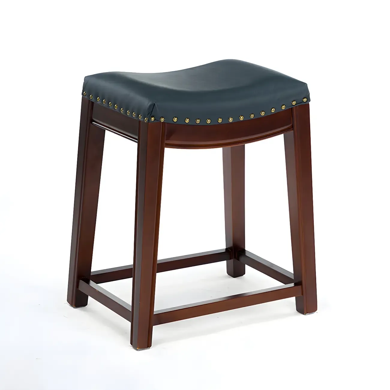 Counter Height Armless Leather Traditional Bar Stools Image - 89