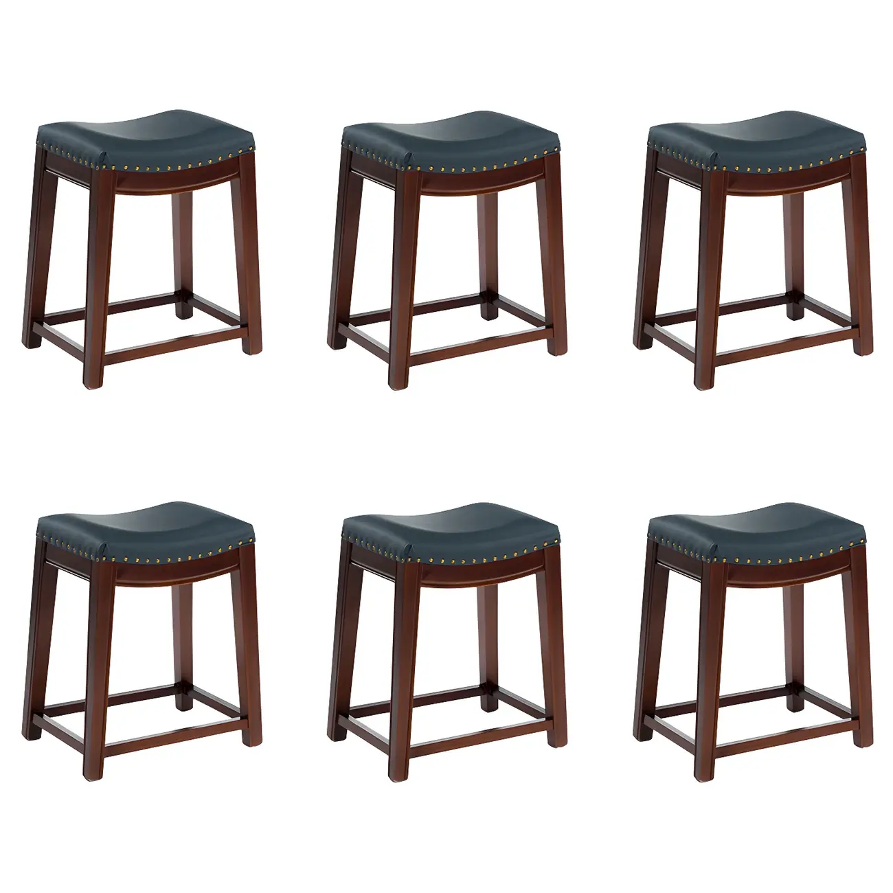 Counter Height Armless Leather Traditional Bar Stools Image - 92 | homeyfad