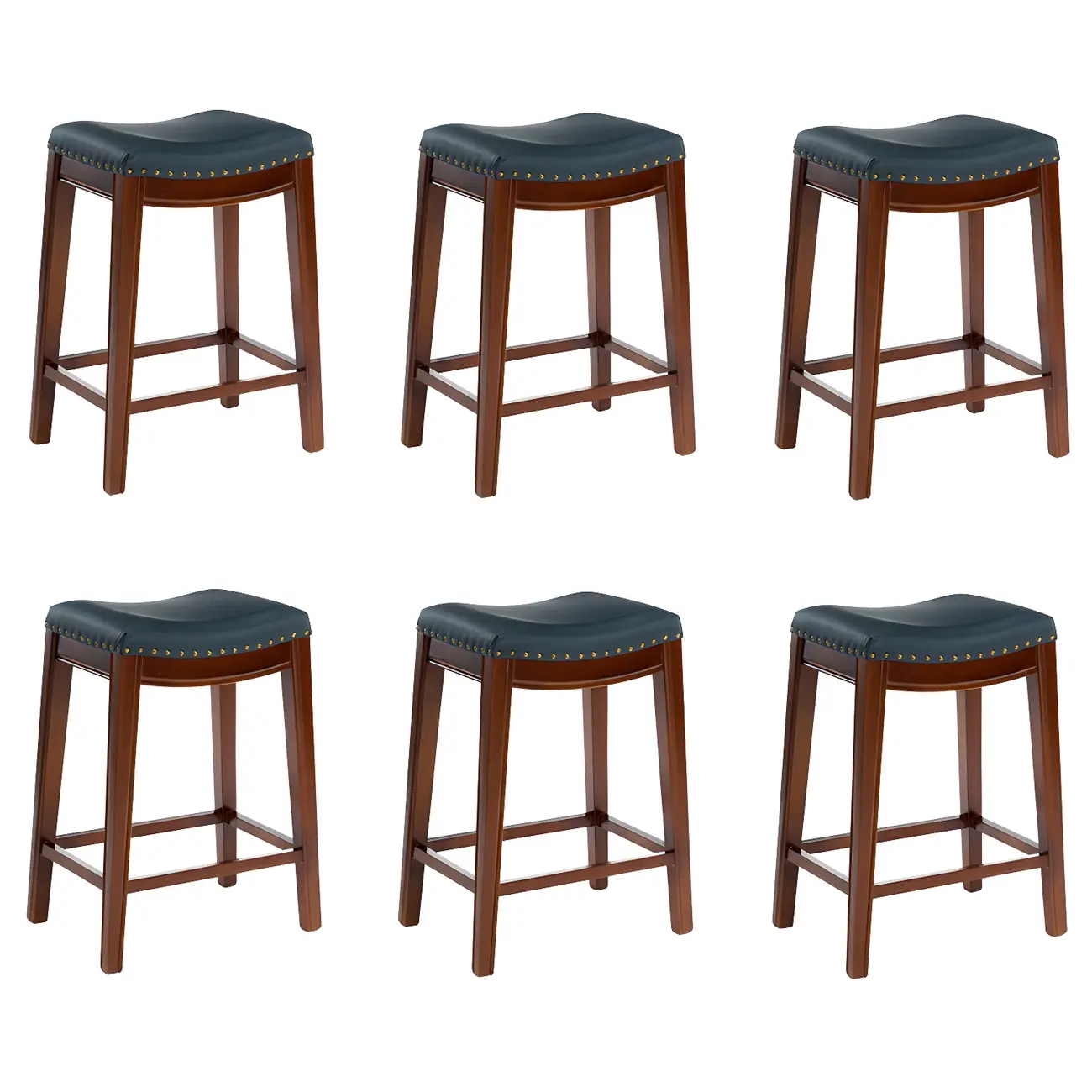 Counter Height Armless Leather Traditional Bar Stools Image - 97 | homeyfad