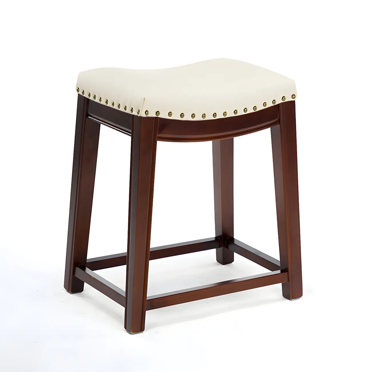 Traditional Saddle Leather Counter Height Bar Stools Image - 45 | homeyfad