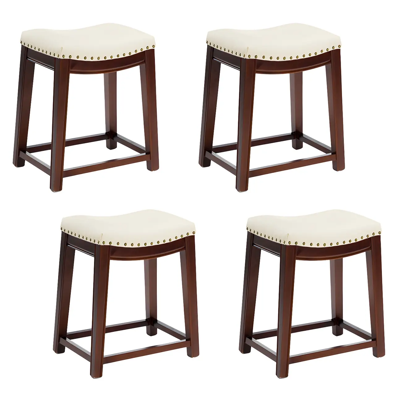 Counter Height Armless Leather Traditional Bar Stools Image - 101 | homeyfad