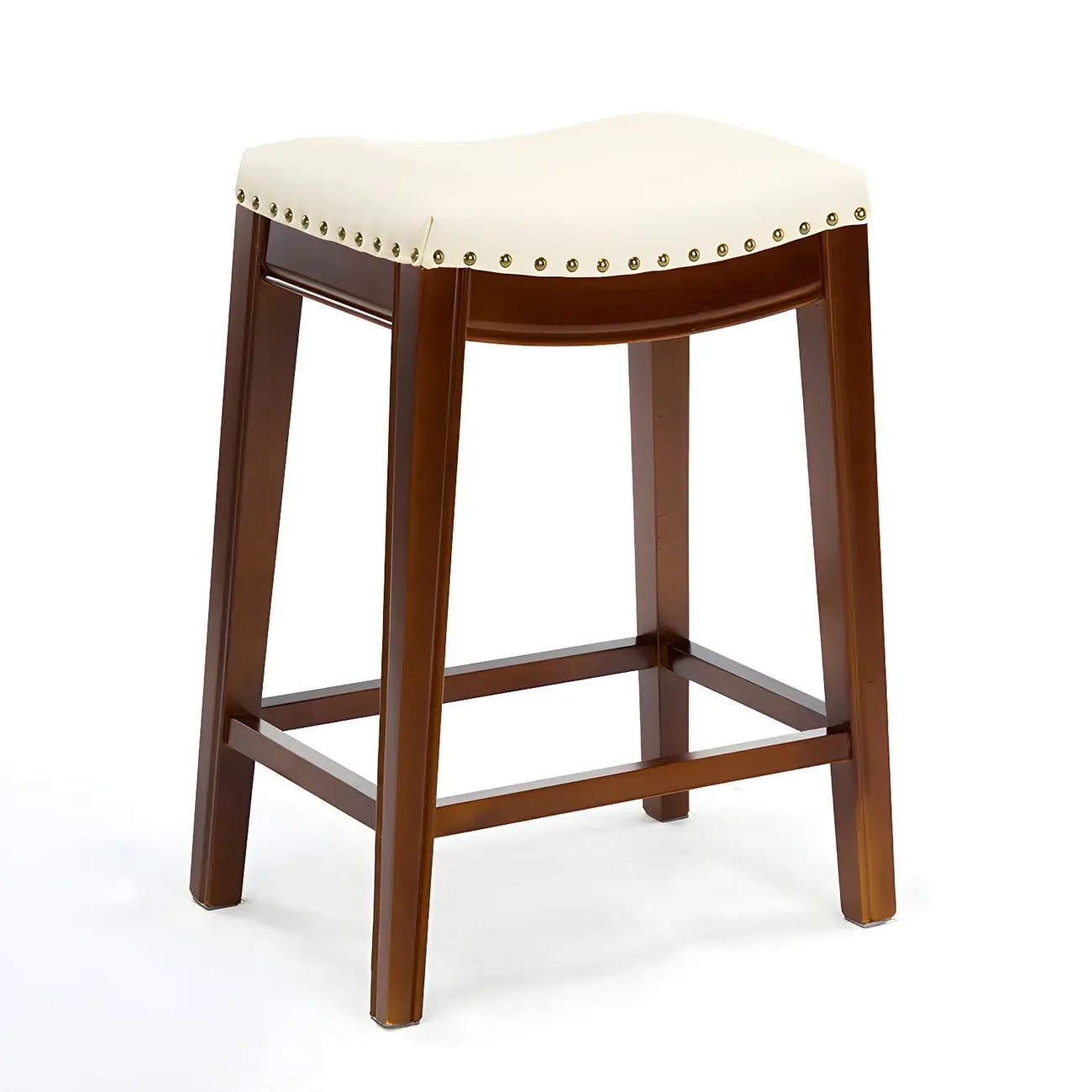 Counter Height Armless Leather Traditional Bar Stools Image - 104
