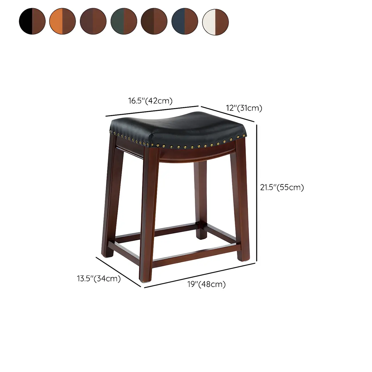 Traditional Saddle Leather Counter Height Bar Stools #size | homeyfad