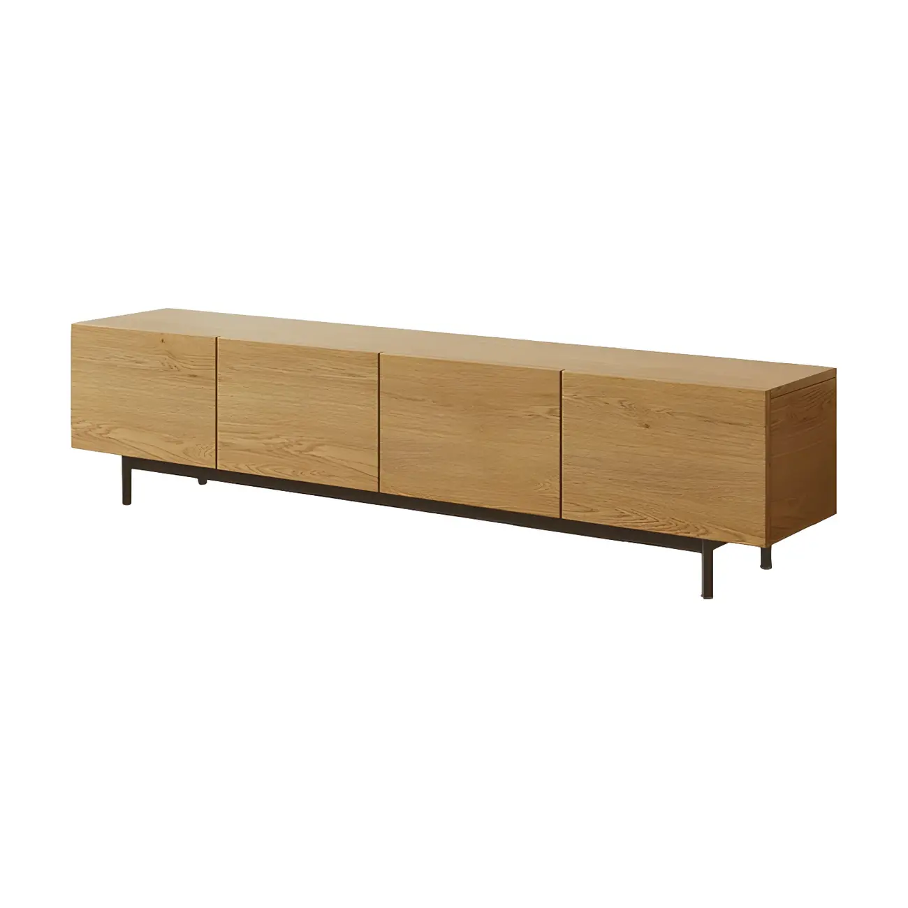 Rustic Wooden TV Stand with Cable Management for Living Room Image - 4 | homeyfad