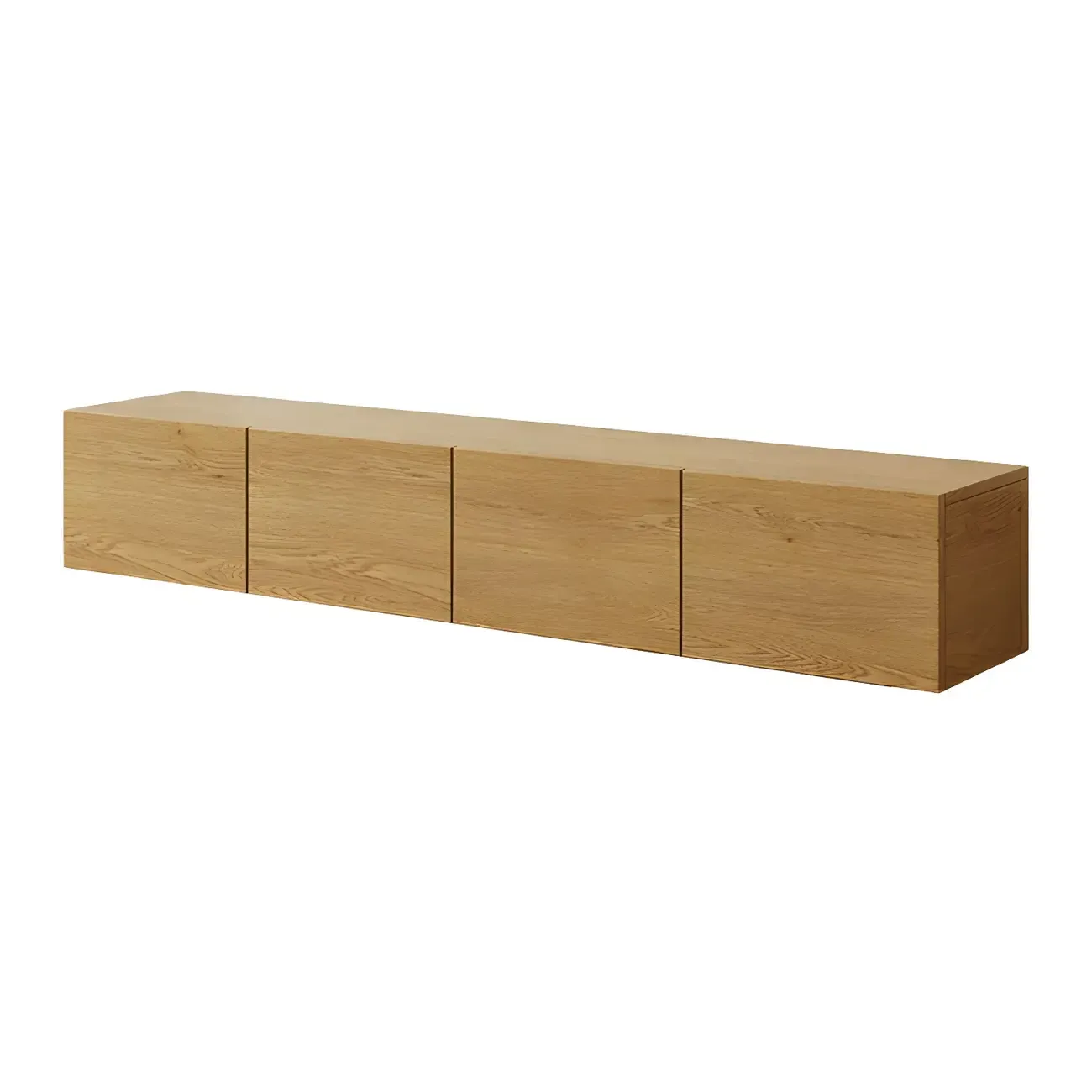 Rustic Wooden TV Stand with Cable Management for Living Room Image - 11