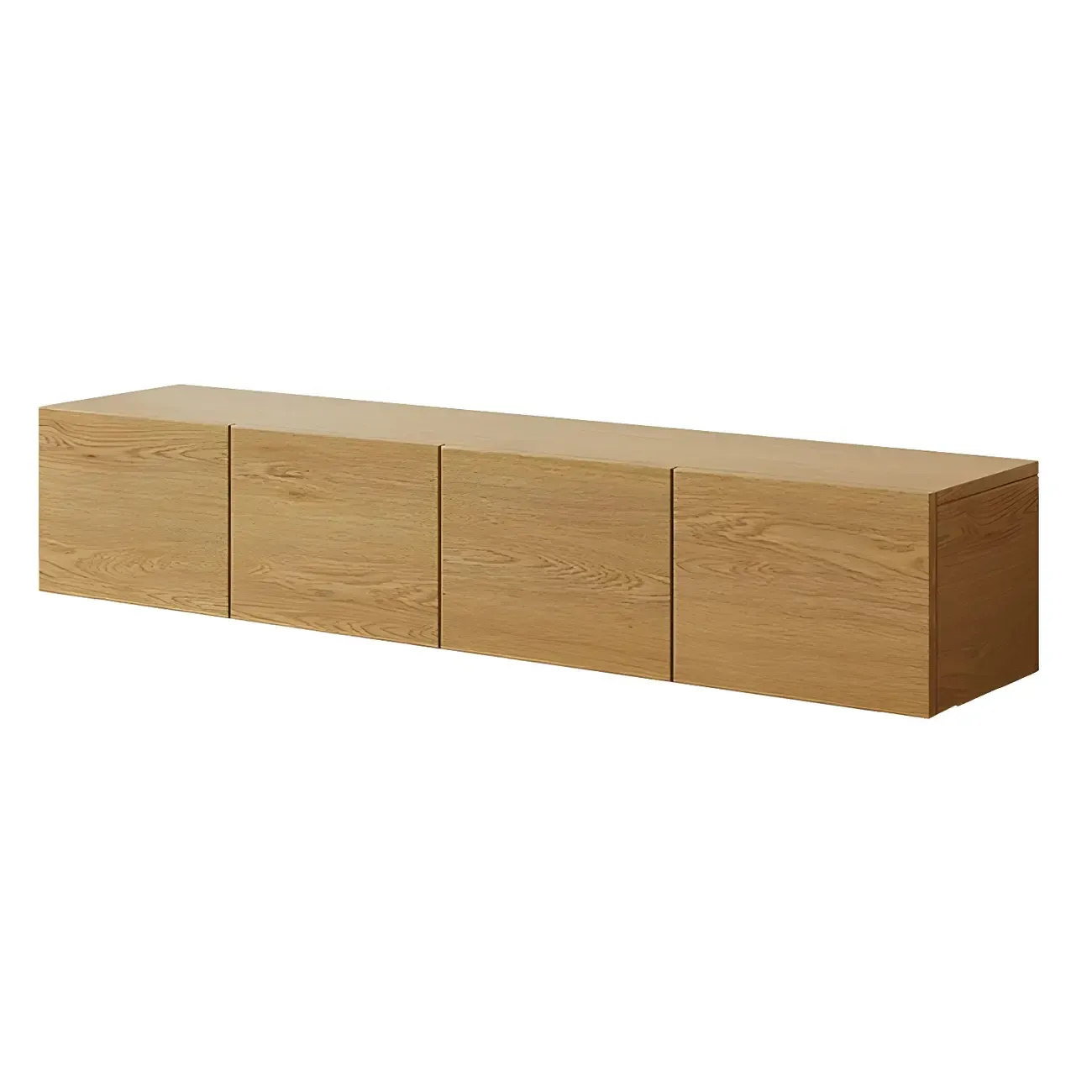 Rustic Wooden TV Stand with Cable Management for Living Room Image - 13