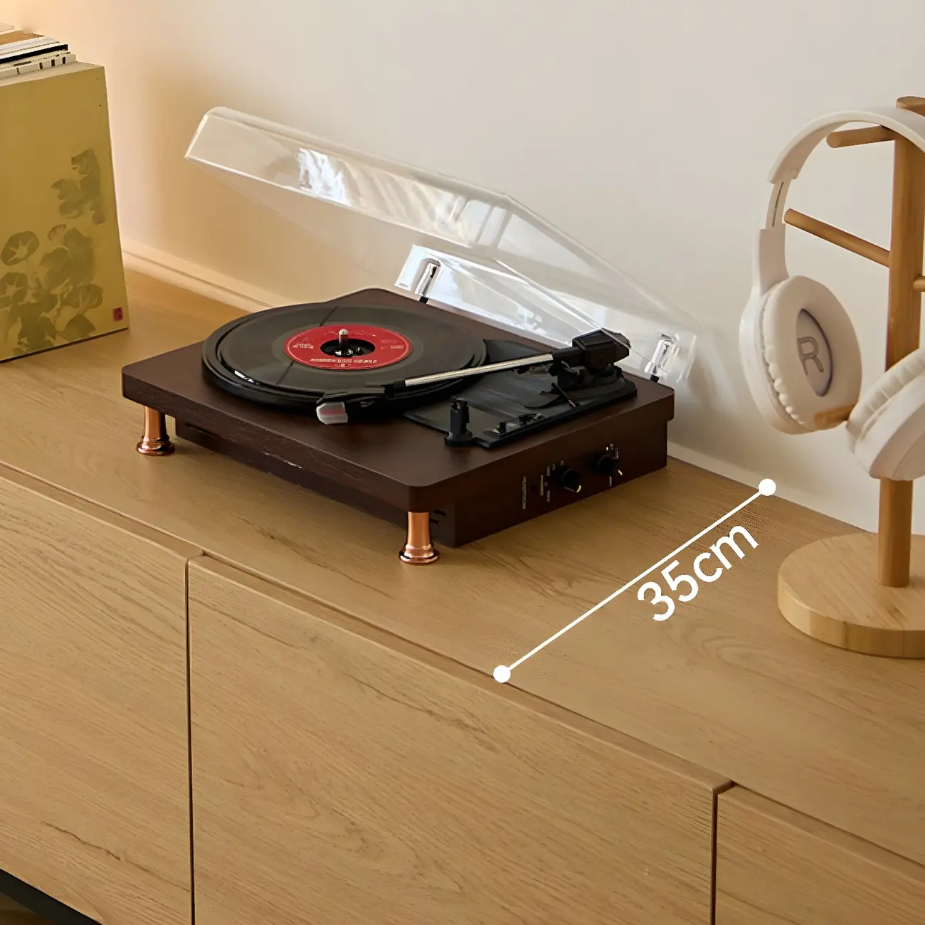 Rustic Wooden TV Stand with Cable Management for Living Room Image - 16 | homeyfad