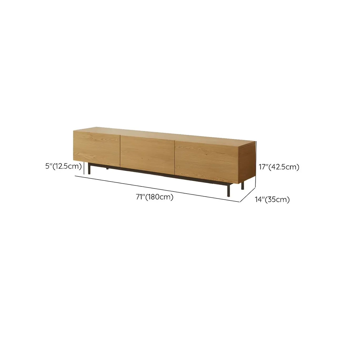 Rustic Wooden TV Stand with Cable Management for Living Room Image - 22