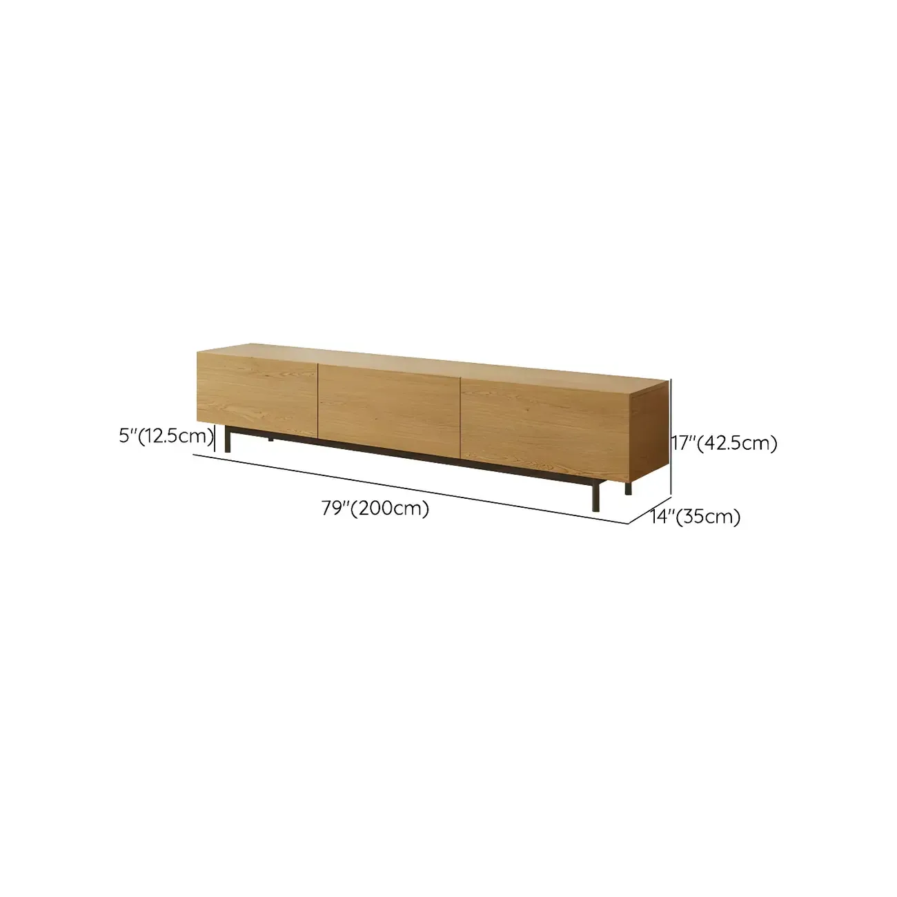 Rustic Wooden TV Stand with Cable Management for Living Room Image - 24