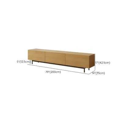 Rustic Wooden TV Stand with Cable Management for Living Room Image - 24