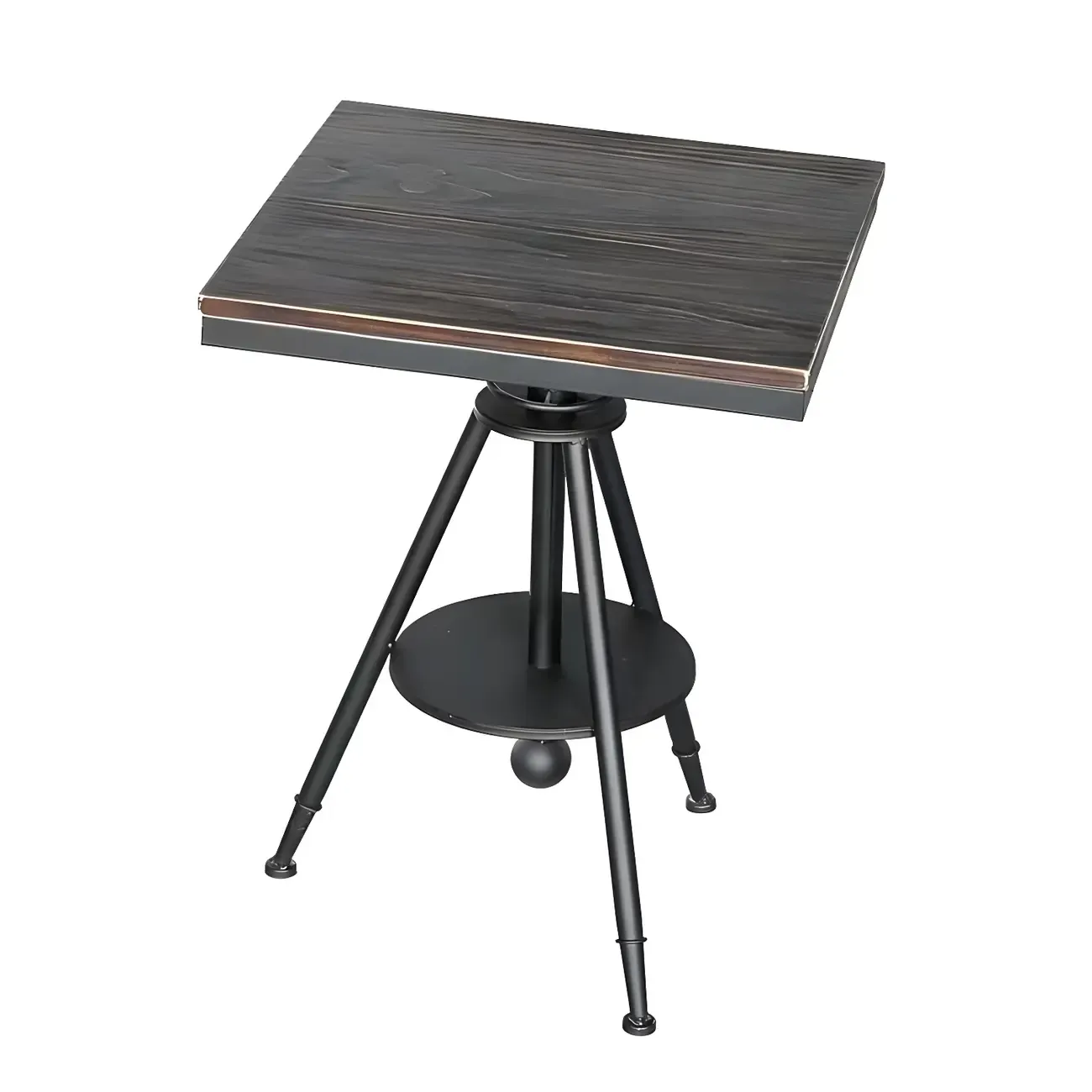 Industrial Adjustable Height Small Bar Table Wood Table Top | HomeyFad