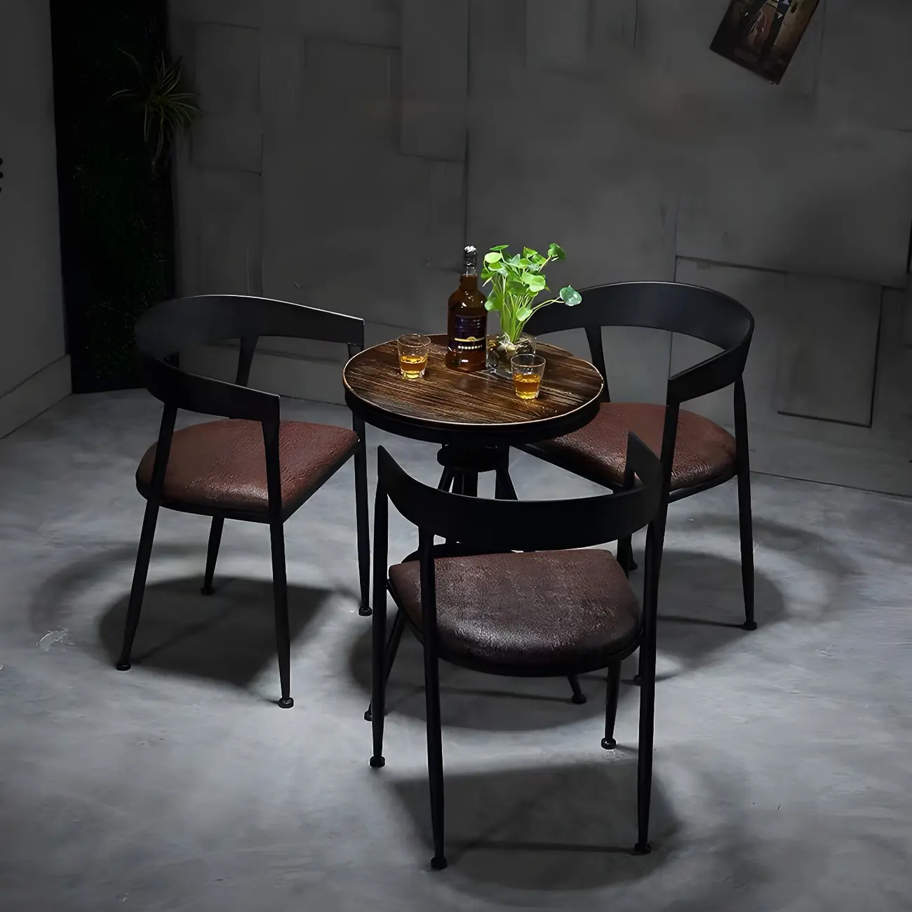 Industrial Adjustable Height Small Bar Table Wood Table Top Image - 3 | homeyfad