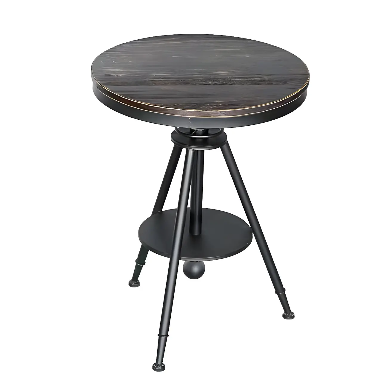 Industrial Adjustable Height Small Bar Table Wood Table Top Image - 6 | homeyfad