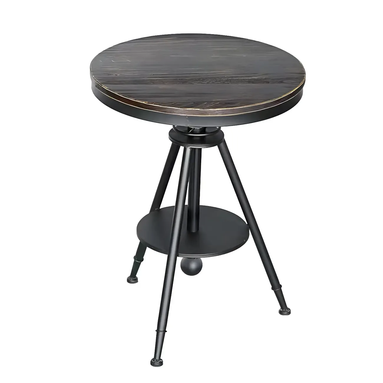 Industrial Adjustable Height Small Bar Table Wood Table Top Image - 6
