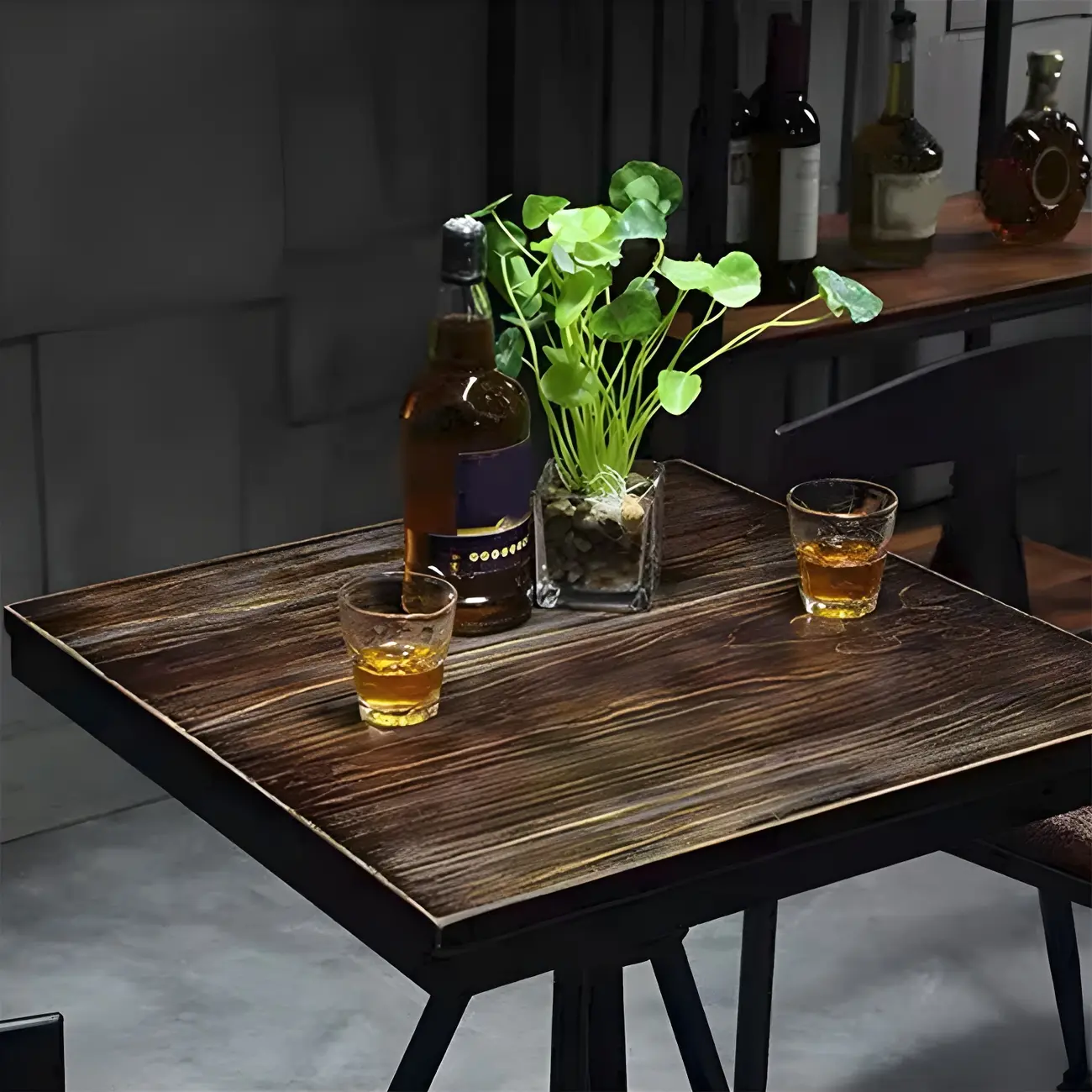 Industrial Adjustable Height Small Bar Table Wood Table Top Image - 7 | homeyfad