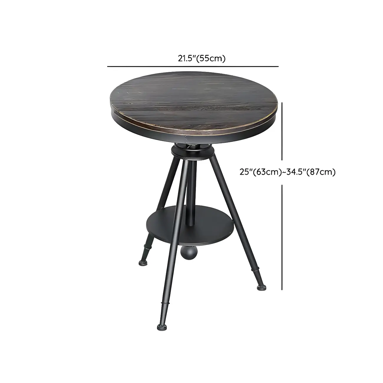 Industrial Adjustable Height Small Bar Table Wood Table Top #size | homeyfad