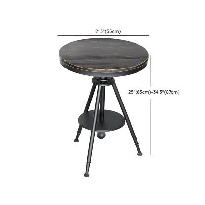 Industrial Adjustable Height Small Bar Table Wood Table Top #size