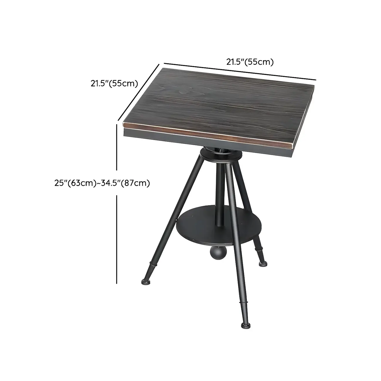 Industrial Adjustable Height Small Bar Table Wood Table Top Image - 10 | homeyfad