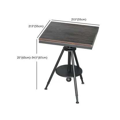 Industrial Adjustable Height Small Bar Table Wood Table Top Image - 10