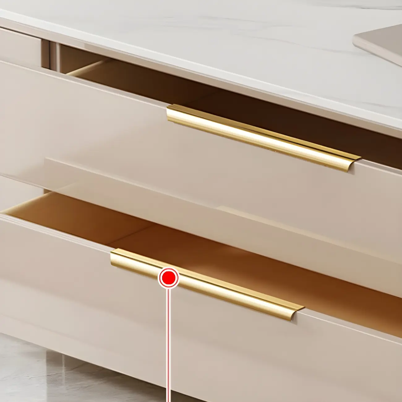 Glam Stone TV Stand with Drawers & Cabinet for Living Room Image - 8 | homeyfad