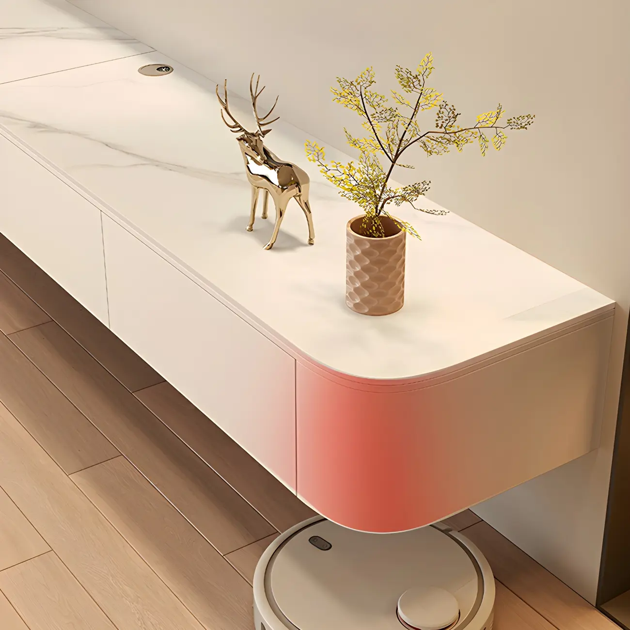 Modern Wooden Mueble Flotante Para TV Stand with Storage Image - 8 | homeyfad