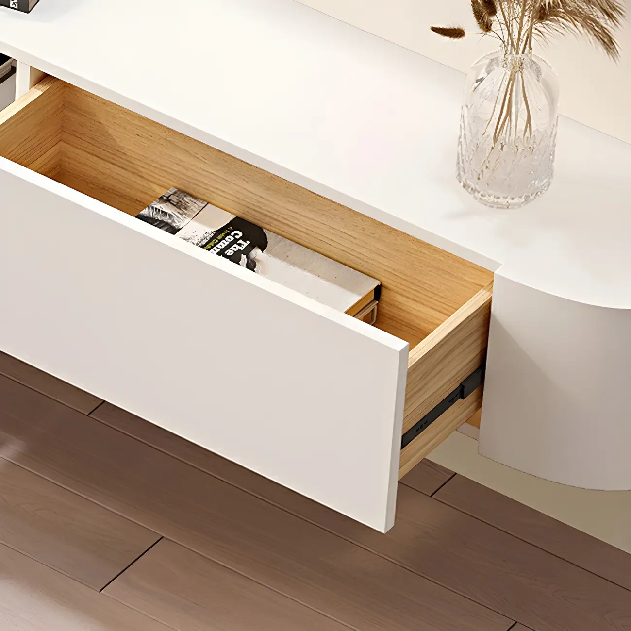 Modern Wooden Mueble Flotante Para TV Stand with Storage Image - 10 | homeyfad