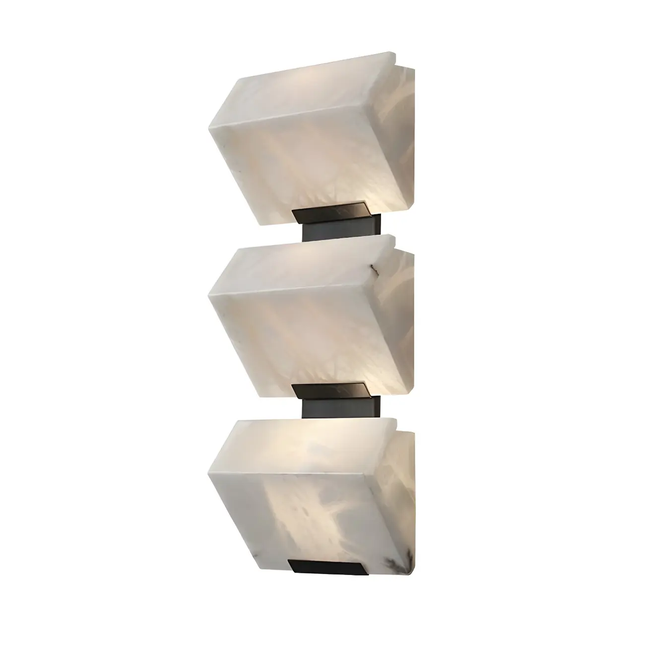 Geometric White Stone Indoor Wall Light in Hardwired Image - 7 | homeyfad