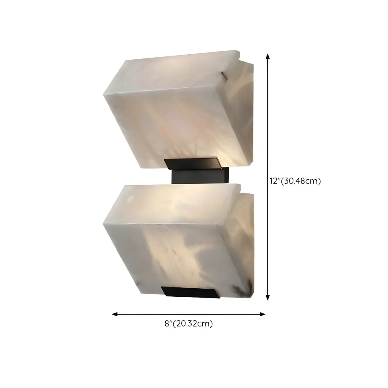 Geometric White Stone Indoor Wall Light in Hardwired Image - 9
