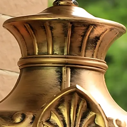 Vintage Bronze Water Ripple Glass Outdoor Wall Lantern Light 