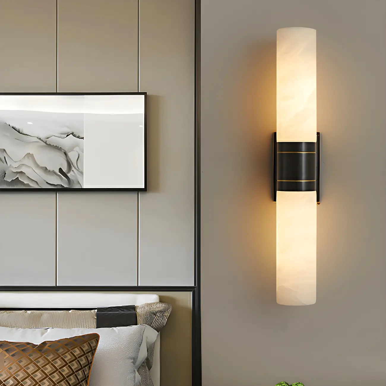 Modern LED Wall Light with Stone Shade for Home Decor Image - 2 | homeyfad