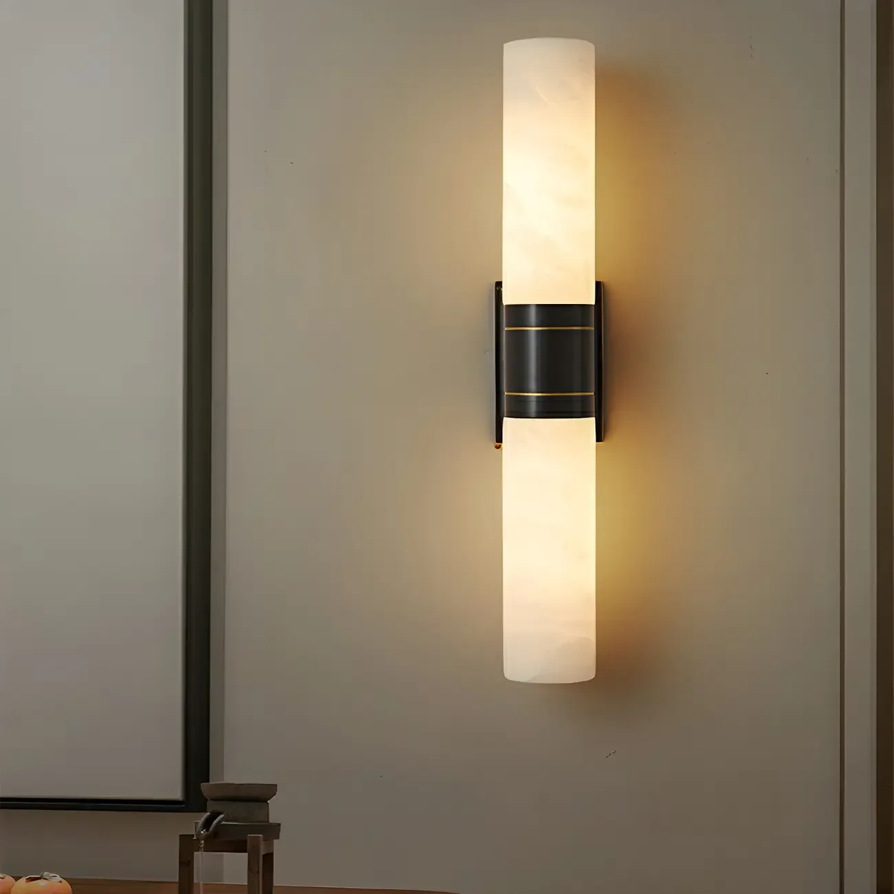 Modern LED Wall Light with Stone Shade for Home Decor Image - 3