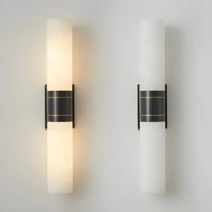 Modern LED Wall Light with Stone Shade for Home Decor Image - 8