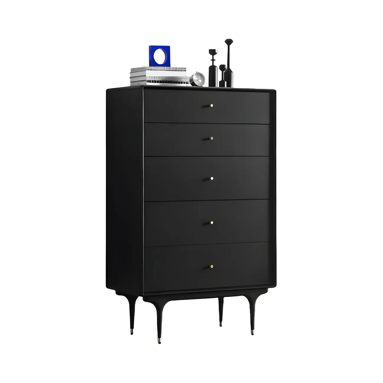 Retro Wooden Vertical Dresser with Soft Close Drawers & Storage Image - 4 | homeyfad