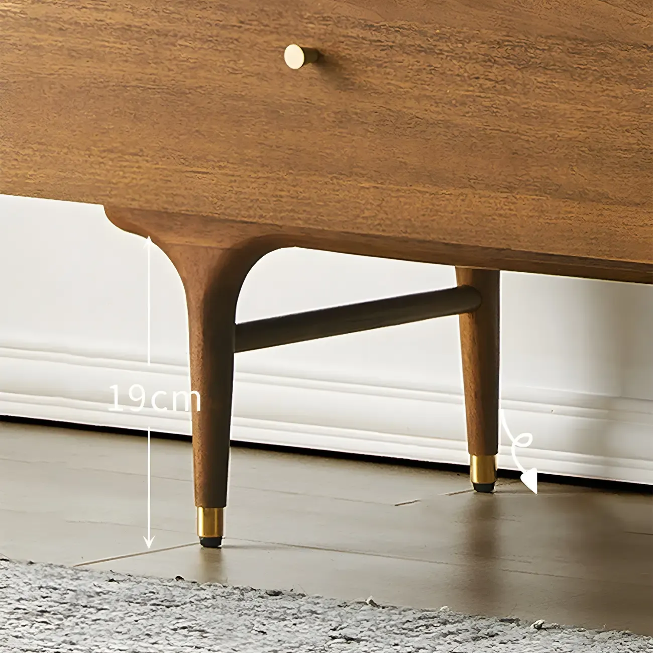 Retro Wooden Vertical Dresser with Soft Close Drawers & Storage Image - 8