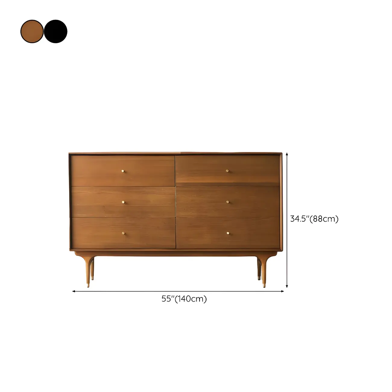 Retro Wooden Vertical Dresser with Soft Close Drawers & Storage Image - 11 | homeyfad