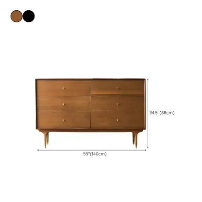 Retro Wooden Vertical Dresser with Soft Close Drawers & Storage Image - 11