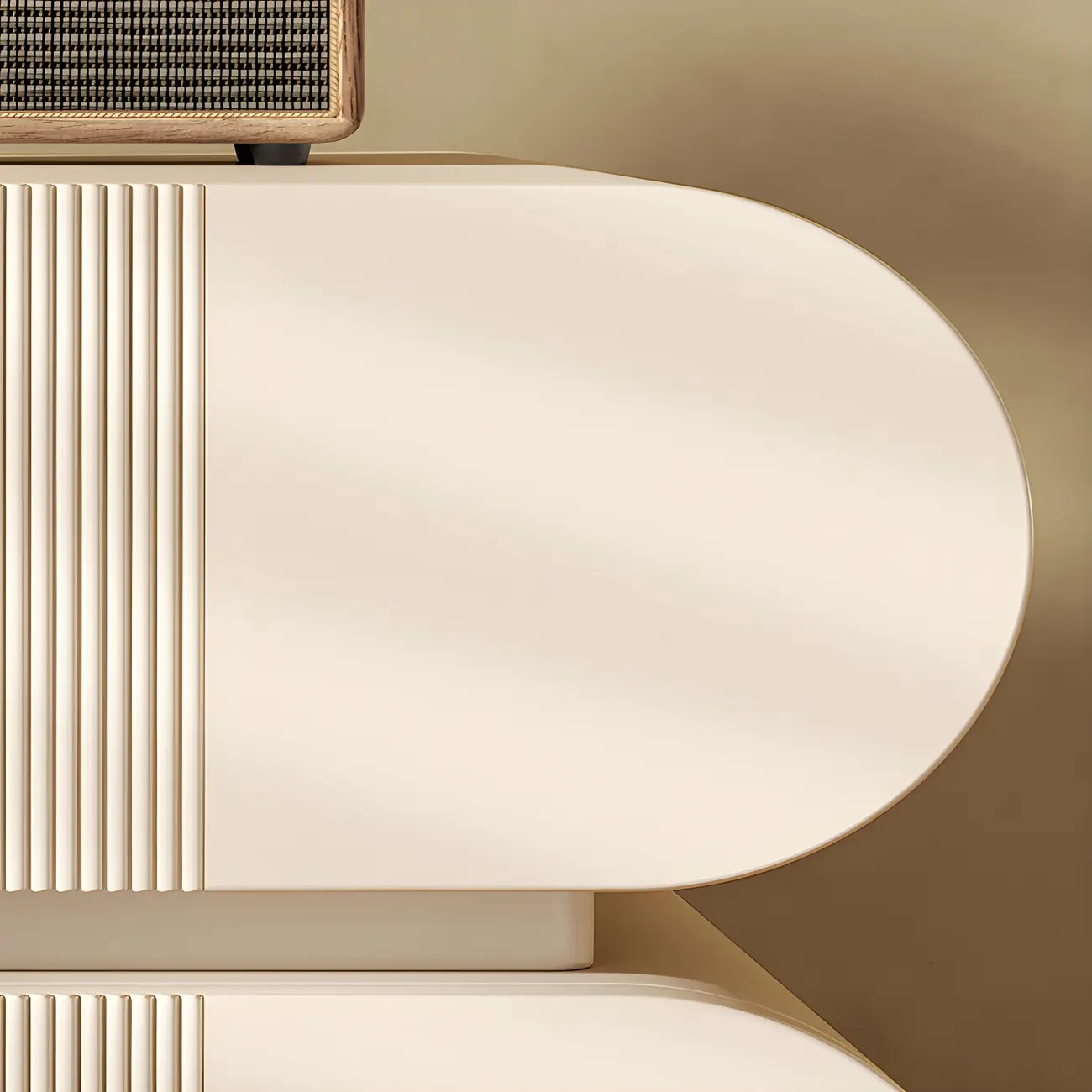 Modern Wood Striped White 2-Drawer Nightstand Image - 7 | homeyfad