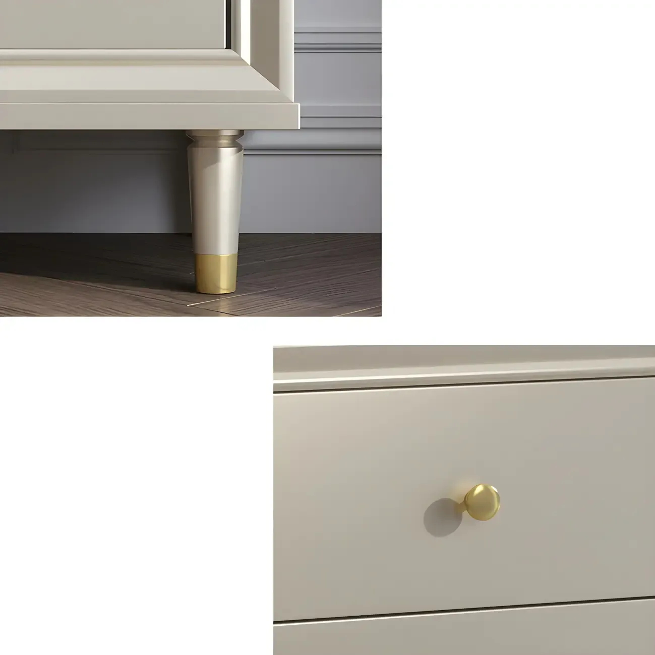 Modern Wooden Dresser with Gold Handles for Bedroom Image - 13