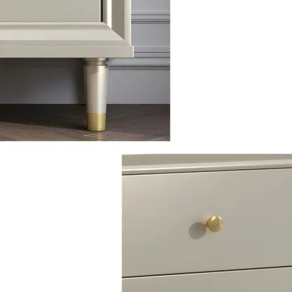 Modern Wooden Dresser with Gold Handles for Bedroom Image - 13