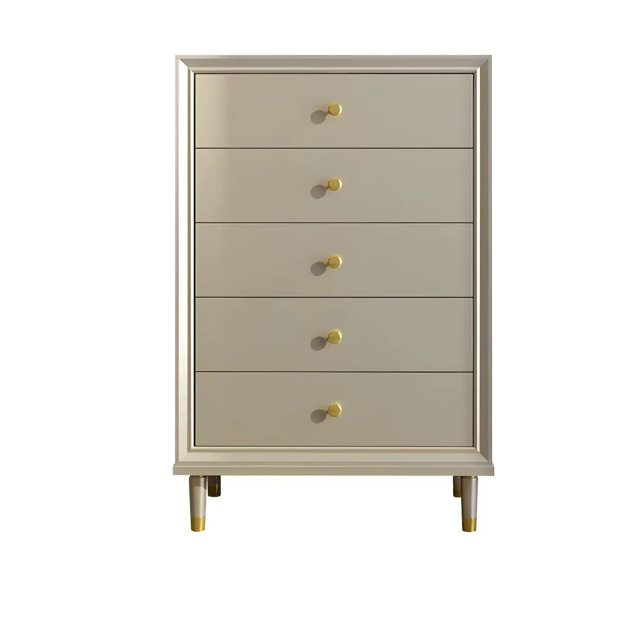 Modern Wooden Dresser with Gold Handles for Bedroom Image - 17