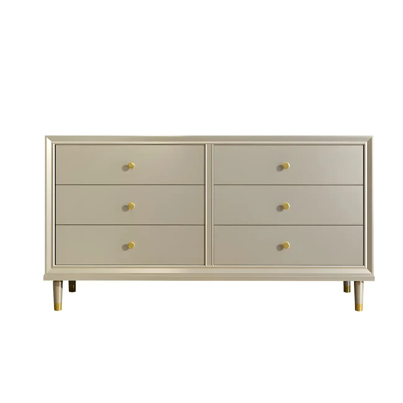 Modern Wooden Dresser with Gold Handles for Bedroom Image - 18