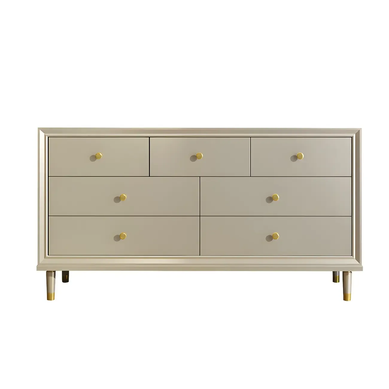Modern Wooden Dresser with Gold Handles for Bedroom Image - 19