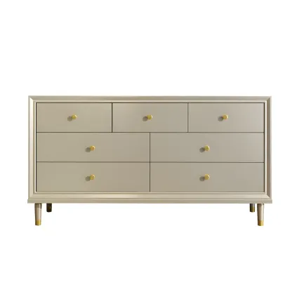 Modern Wooden Dresser with Gold Handles for Bedroom Image - 19