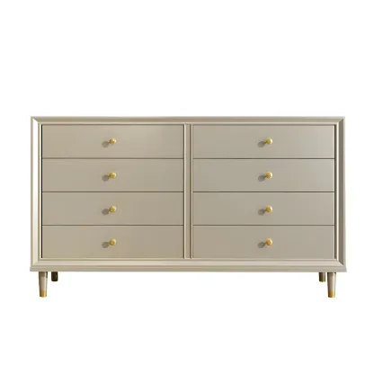 Modern Wooden Dresser with Gold Handles for Bedroom Image - 20