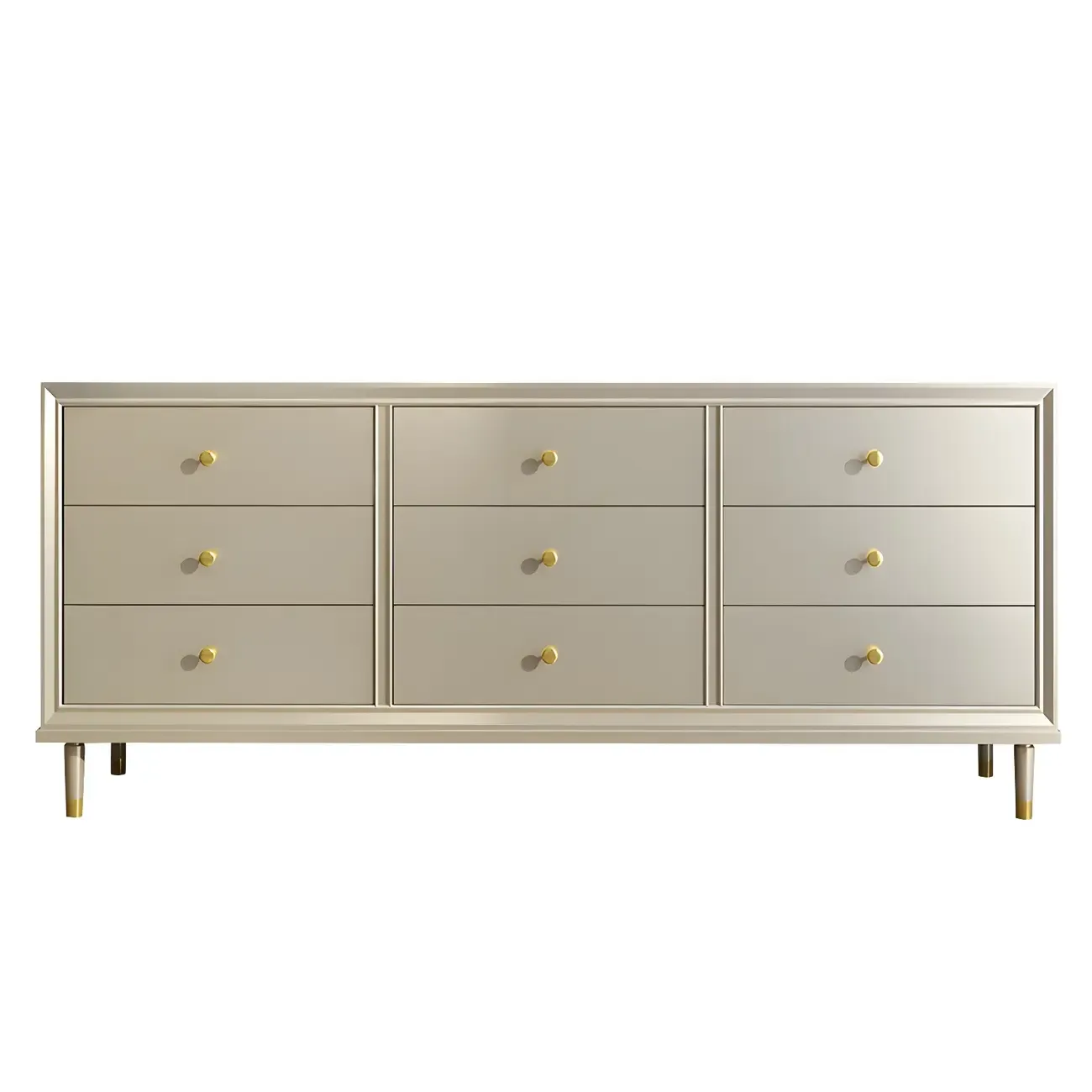 Modern Wooden Dresser with Gold Handles for Bedroom Image - 21