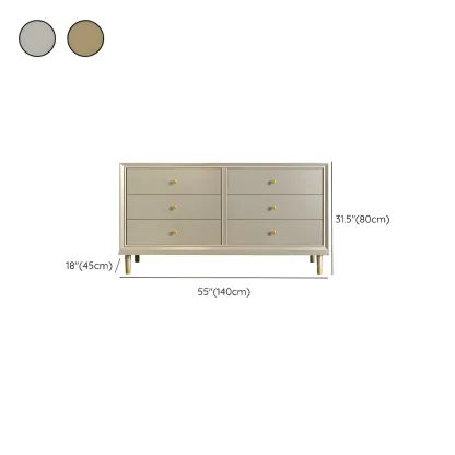 Modern Wooden Dresser with Gold Handles for Bedroom Image - 25