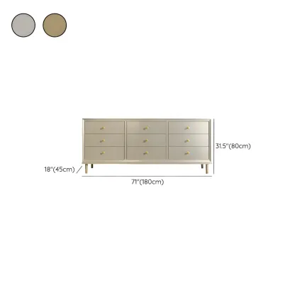 Modern Wooden Dresser with Gold Handles for Bedroom Image - 26