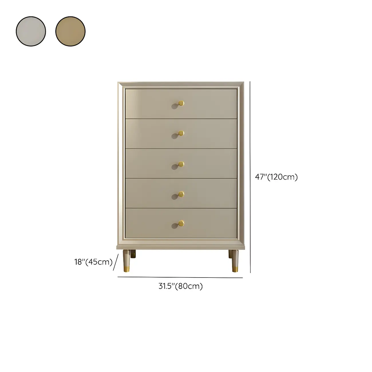 Modern Wooden Dresser with Gold Handles for Bedroom Image - 28 | homeyfad